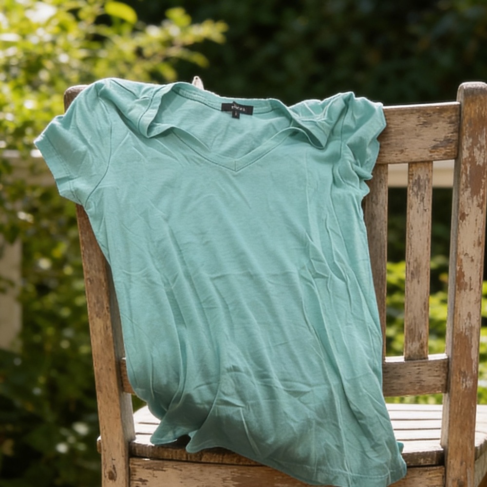 3 for 15*** 
Ambiance Apparel Mint Green V-Neck Short Sleeve Tee